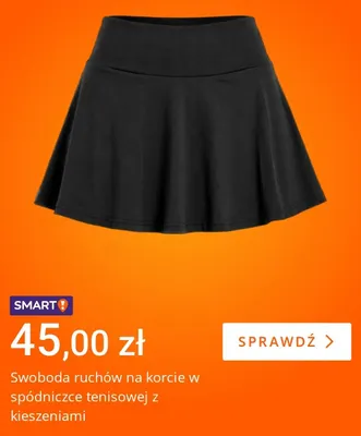 Spódniczka tenisowa z kieszeniami promocja w Allegro
