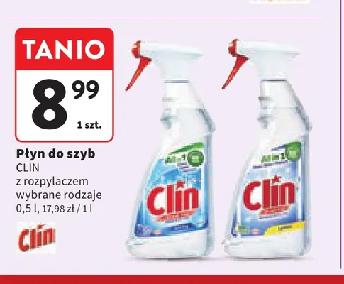 Płyn do szyb Clin z rozpylaczem promocja w Intermarche