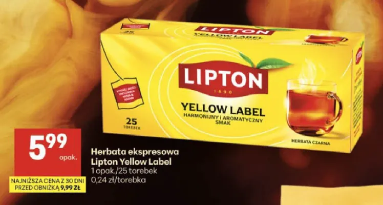 Herbata ekspresowa Lipton Yellow Label promocja w Delikatesy Centrum