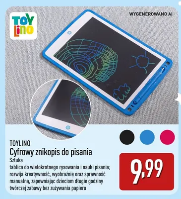 Cyfrowy znikopis do pisania Toylino promocja w Aldi