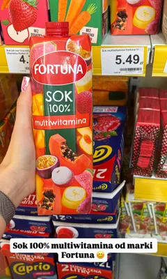 Sok 100% Fortuna multiwitamina promocja w Dino