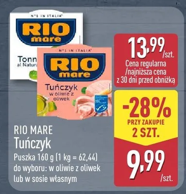 Tuńczyk Rio Mare w oliwie z oliwek promocja w Aldi