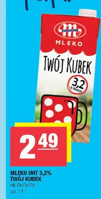 Mleko UHT 3,2% Twój Kubek Mlekovita promocja w SPAR