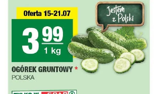 Ogórek gruntowy promocja w SPAR