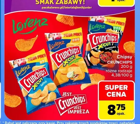Chipsy Crunchips X-Cut Cheese & Onion promocja w Carrefour Market