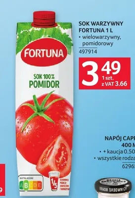 Sok wielowarzywny Fortuna promocja w Selgros