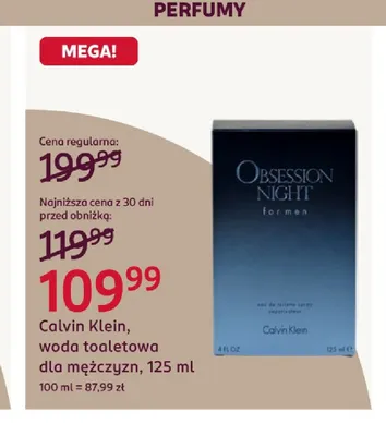 Woda toaletowa dla mężczyzn Calvin Klein promocja w Rossmann