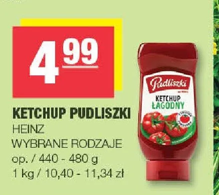 Ketchup łagodny Pudliszki promocja w SPAR