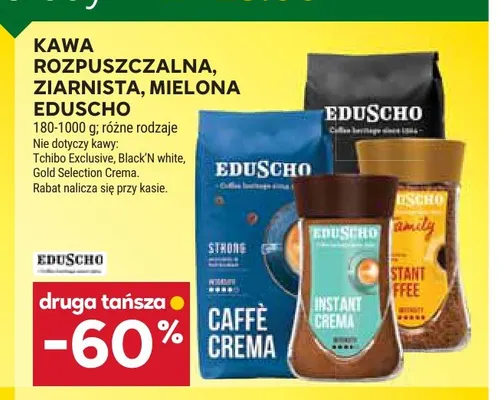 Kawa rozpuszczalna, ziarnista, mielona Eduscho promocja w Stokrotka