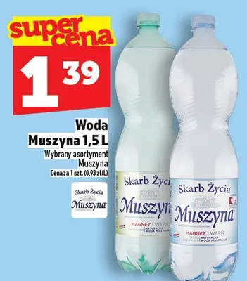 Woda muszyna 1.5l promocja w TOPAZ