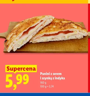 Panini z serem i szynką z indyka promocja w Lidl