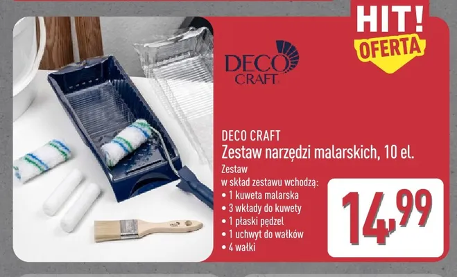Zestaw narzędzi malarskich Deco Craft promocja w Aldi