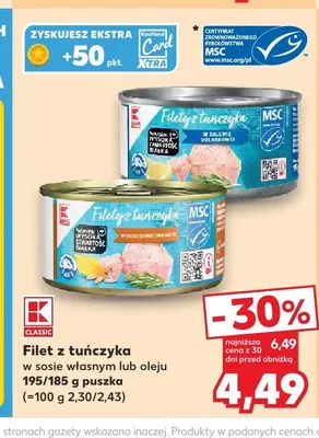Filet z tuńczyka w oleju K-Classic promocja w Kaufland