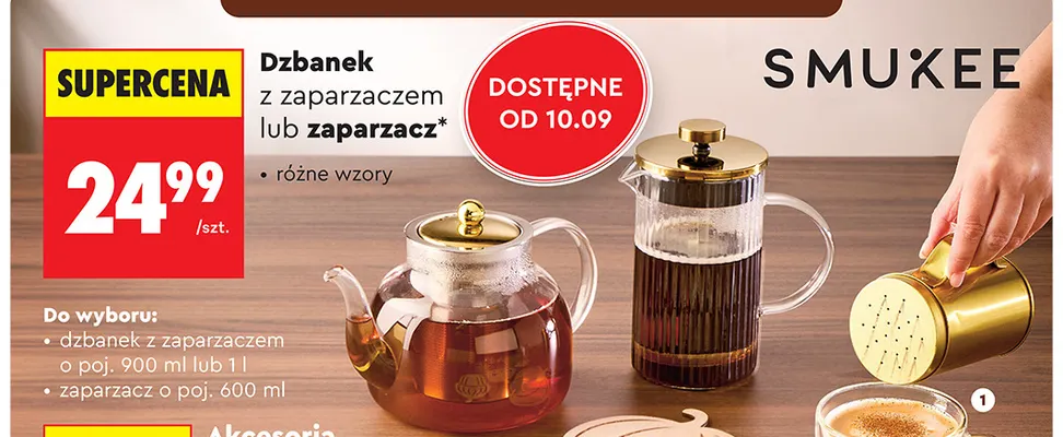 Dzbanek z zaparzaczem 900 ml Smukee promocja w Biedronka