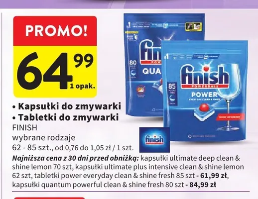Tabletki do zmywarki Finish Power promocja w Intermarche