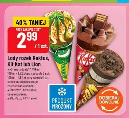 Lody rożek Kit Kat promocja w POLOmarket