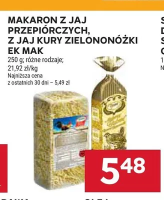 Makaron z jaj przepiórczych Ek Mak promocja w Stokrotka