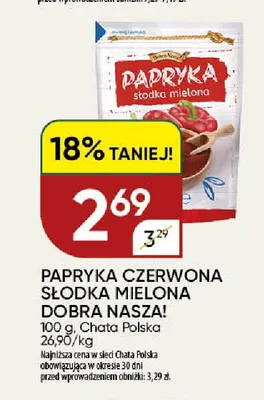 Papryka czerwona słodka mielona Dobra Nasza! promocja w Chata Polska