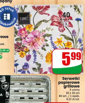 Serwetki papierowe grillowe promocja w Dino