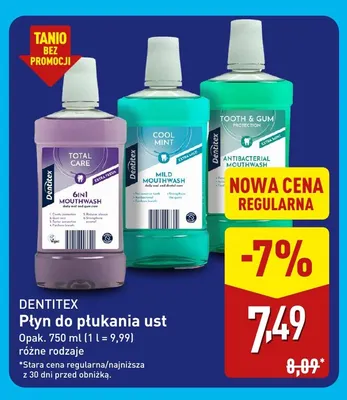 Płyn do płukania ust Total Care 6in1 Dentitex promocja w Aldi