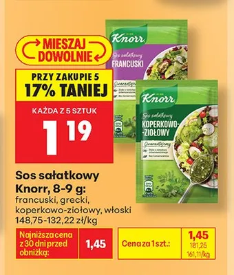 Sos sałatkowy grecki Knorr promocja w Biedronka