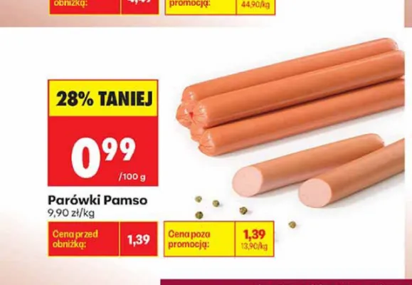 Parówki Pamso promocja w Biedronka