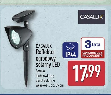 Reflektor ogrodowy solarny LED CASALUX promocja w Aldi