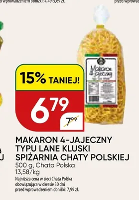 Makaron 4-jajeczny typu lane kluski Spiżarnia Chaty Polskiej promocja w Chata Polska