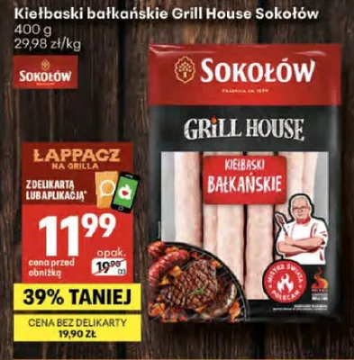 Kiełbaski bałkańskie Grill House Sokołów promocja w Delikatesy Centrum