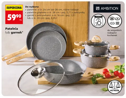 Patelnia 26 cm Ambition promocja w Biedronka