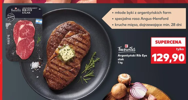 Argentyński Rib Eye stek K-Favourites promocja w Kaufland
