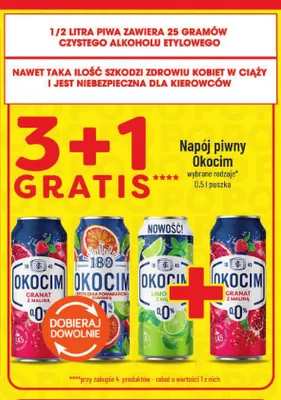 Piwo bezalkoholowe Okocim Napój piwny granat z maliną promocja w POLOmarket