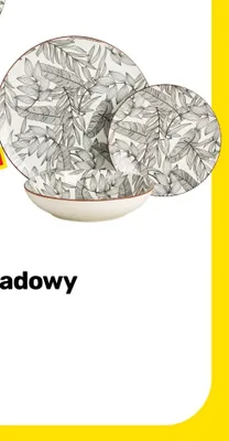 Zestaw obiadowy 18-elementowy wzór liście promocja w Bricomarche