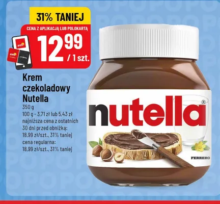 Krem czekoladowy Nutella promocja w POLOmarket