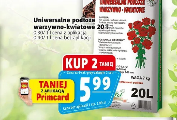 Uniwersalne podłoże warzywno-kwiatowe Ark-Pol promocja w Prim Market