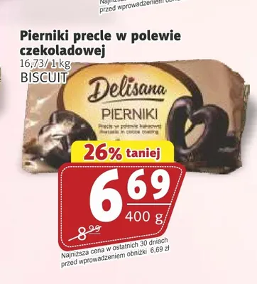 Pierniki precle w polewie czekoladowej Delisana promocja w Prim Market