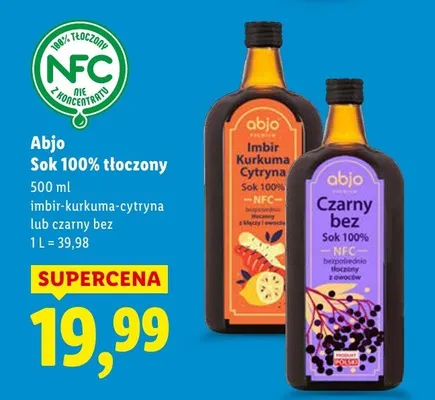 Sok 100% tłoczony czarny bez promocja w Lidl