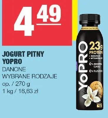 Jogurt pitny YoPro Danone promocja w SPAR