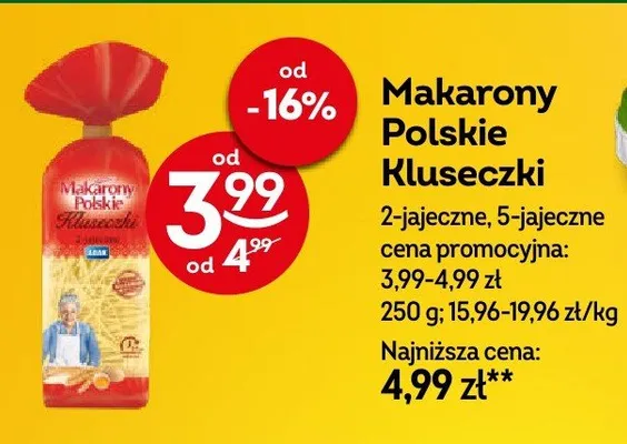 Makaron polskie kluseczki promocja w Żabka