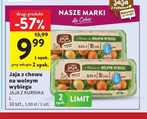 Jajka kurze z chowu na wolnym wybiegu L z Kurnika promocja w Intermarche