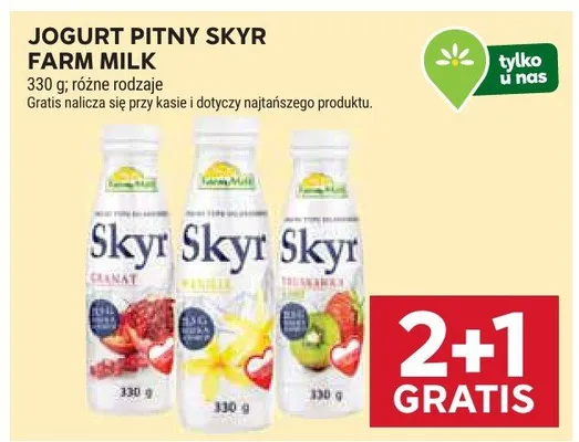 Jogurt pitny Skyr Farm Milk promocja w Stokrotka