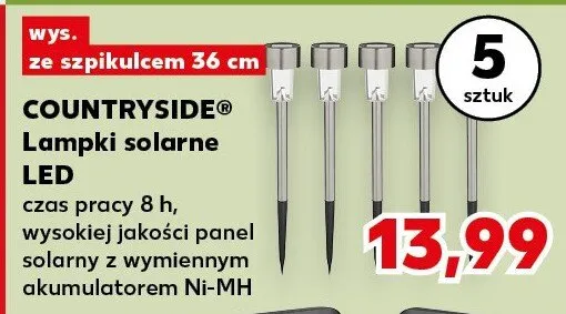 Lampki solarne LED Countryside ze szpikulcem 36cm promocja w Kaufland