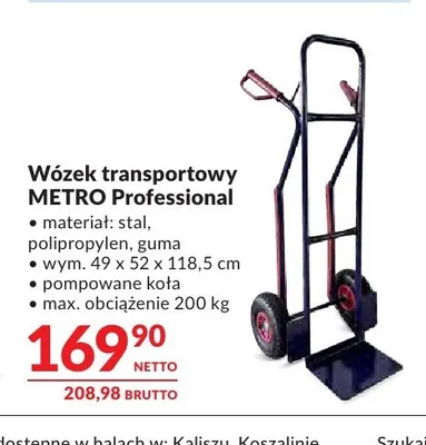 Wózek transportowy METRO Professional 49x52x118,5cm promocja w Makro