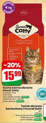 Sucha karma dla kota Sweet Catty z wołowiną i warzywami promocja w Dino