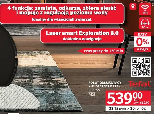Robot odkurzający Tefal X-plorer Serie 75 S+ RG8595 promocja w Selgros