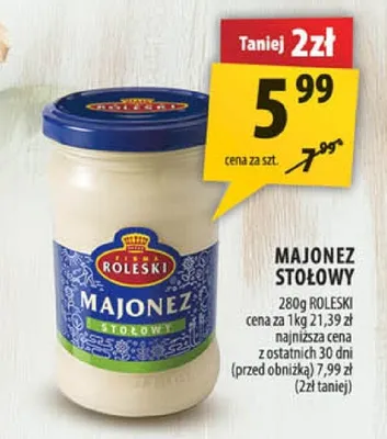 Majonez stołowy Roleski promocja w Arhelan