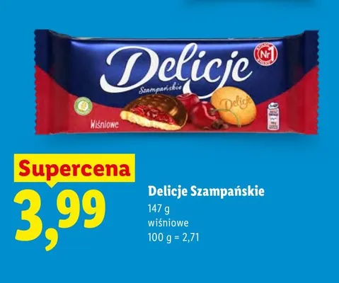 Delicje Szampańskie wiśniowe promocja w Lidl