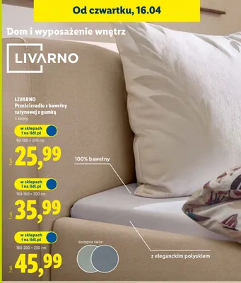 Prześcieradło z bawełny satynowej z gumką 140-160×200cm promocja w Lidl