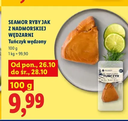 Tuńczyk wędzony Seamor Ryby jak z Nadmorskiej Wędzarni promocja w Lidl