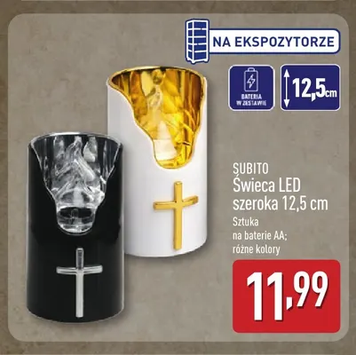 Świeca LED szeroka 12,5 cm Subito promocja w Aldi